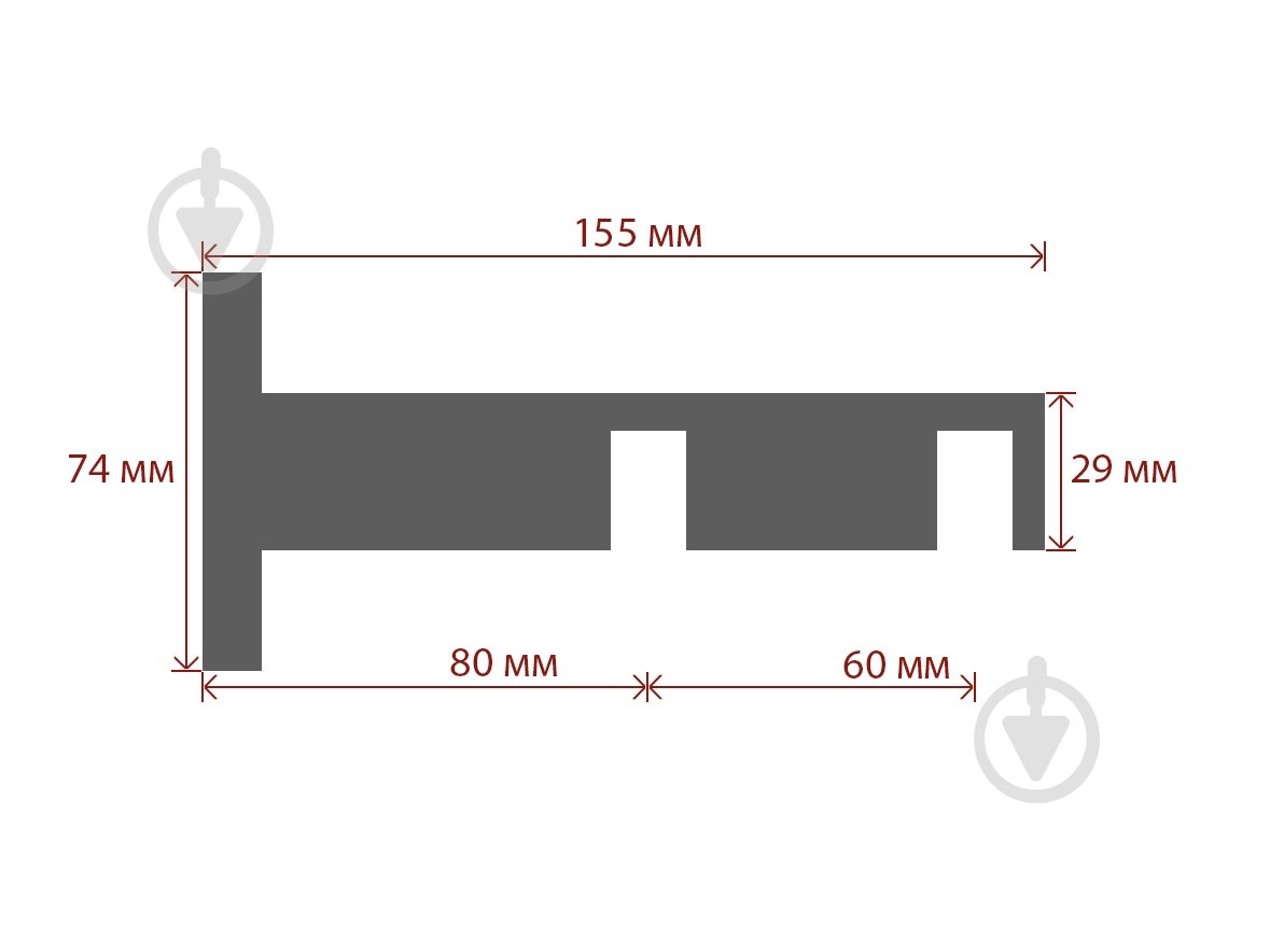 Комплект карнизу Quadrum подвійний 14/250 см білий з білими гачками - фото 5