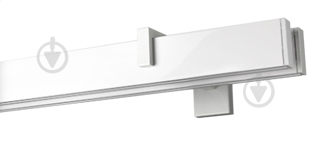 Комплект карнизу Quadrum подвійний 14/250 см білий з білими гачками - фото 1