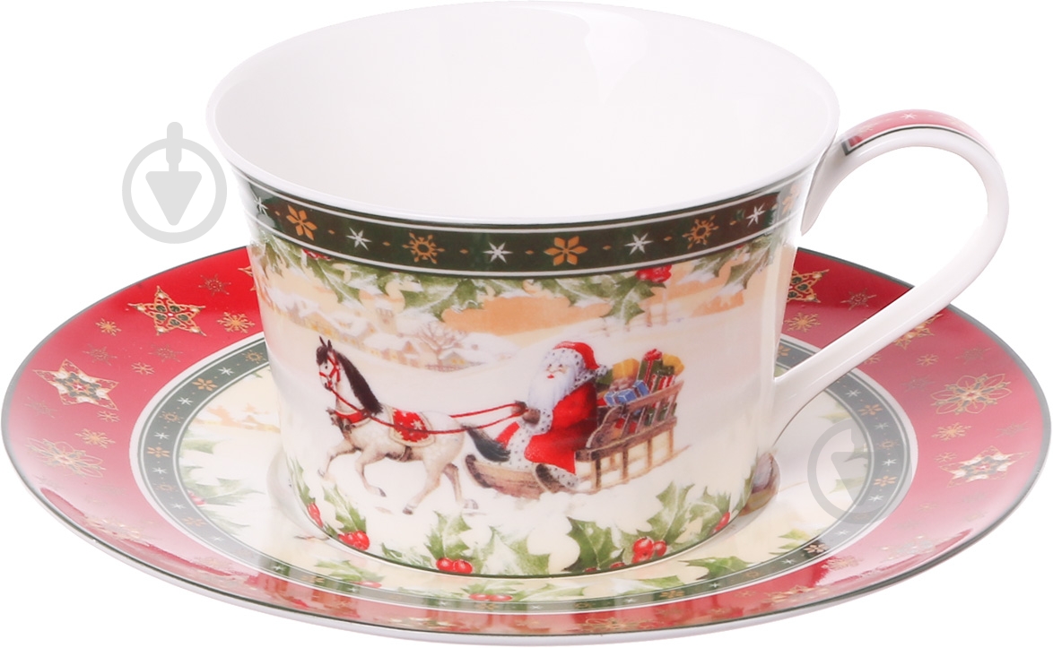 Чашка з блюдцем Lefard Santa Christmas Collection 180 мл. - фото 1