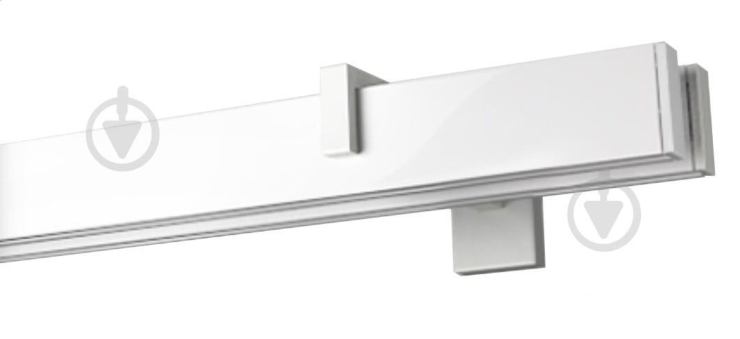 Комплект карнизу Quadrum подвійний 14/160 см білий з білими гачками - фото 1 Комплект карнизу Quadrum подвійний 14/160 см білий з білими гачками - фото 1