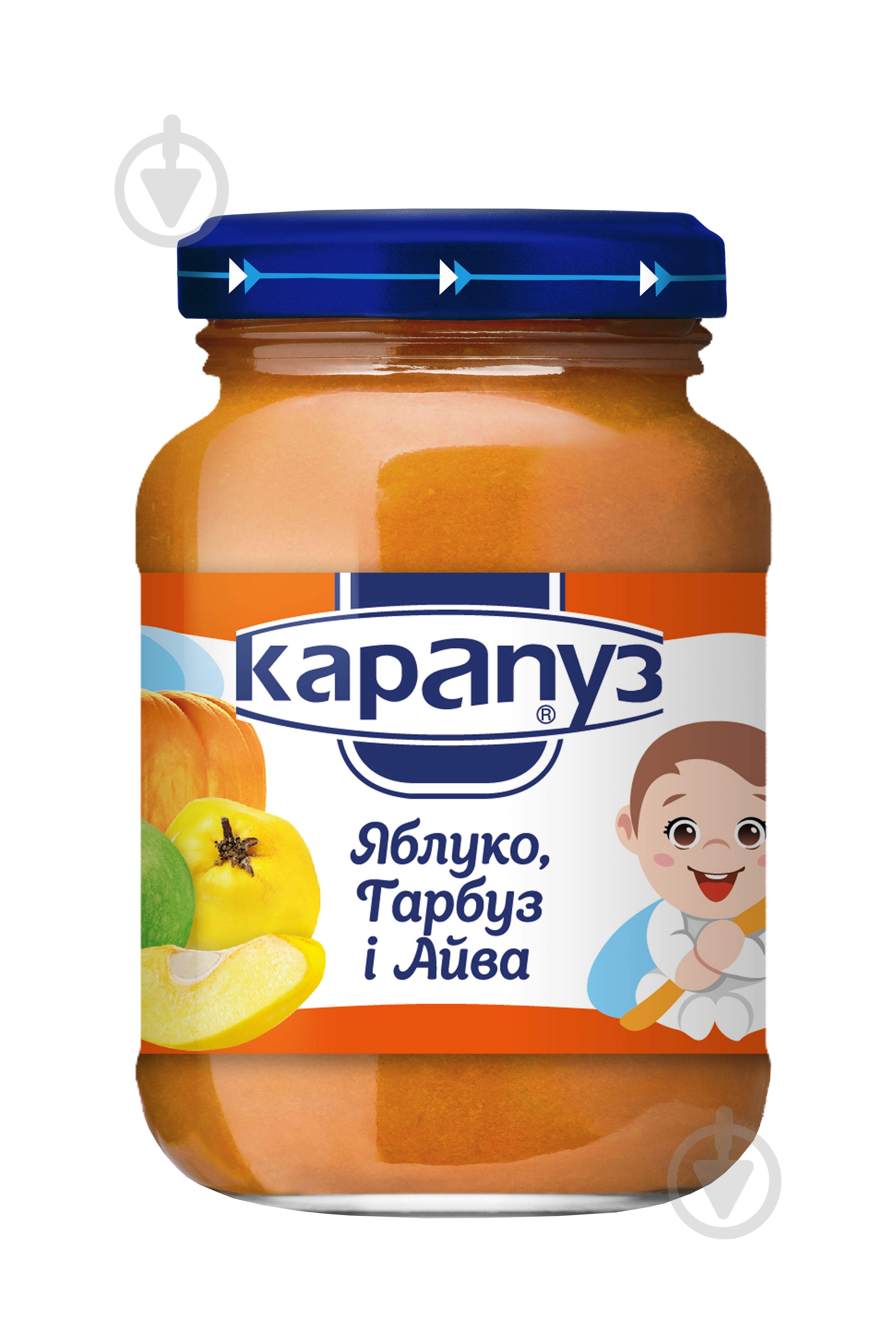Пюре Карапуз Яблоко, тыква и айва 200 г 4820012000159 - фото 1 Пюре Карапуз Яблоко, тыква и айва 200 г 4820012000159 - фото 1