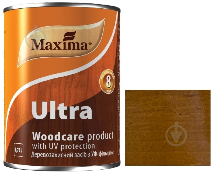 Декоративное и защитное средство для древесины Maxima Ultra ореховое дерево глянец 0,75 л - фото 1