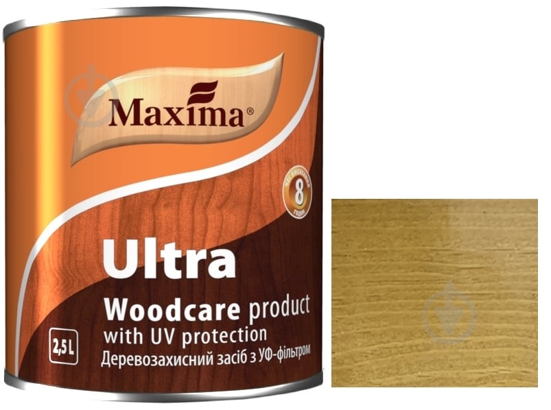 Декоративное и защитное средство для древесины Maxima Ultra дуб глянец 2,5 л - фото 1