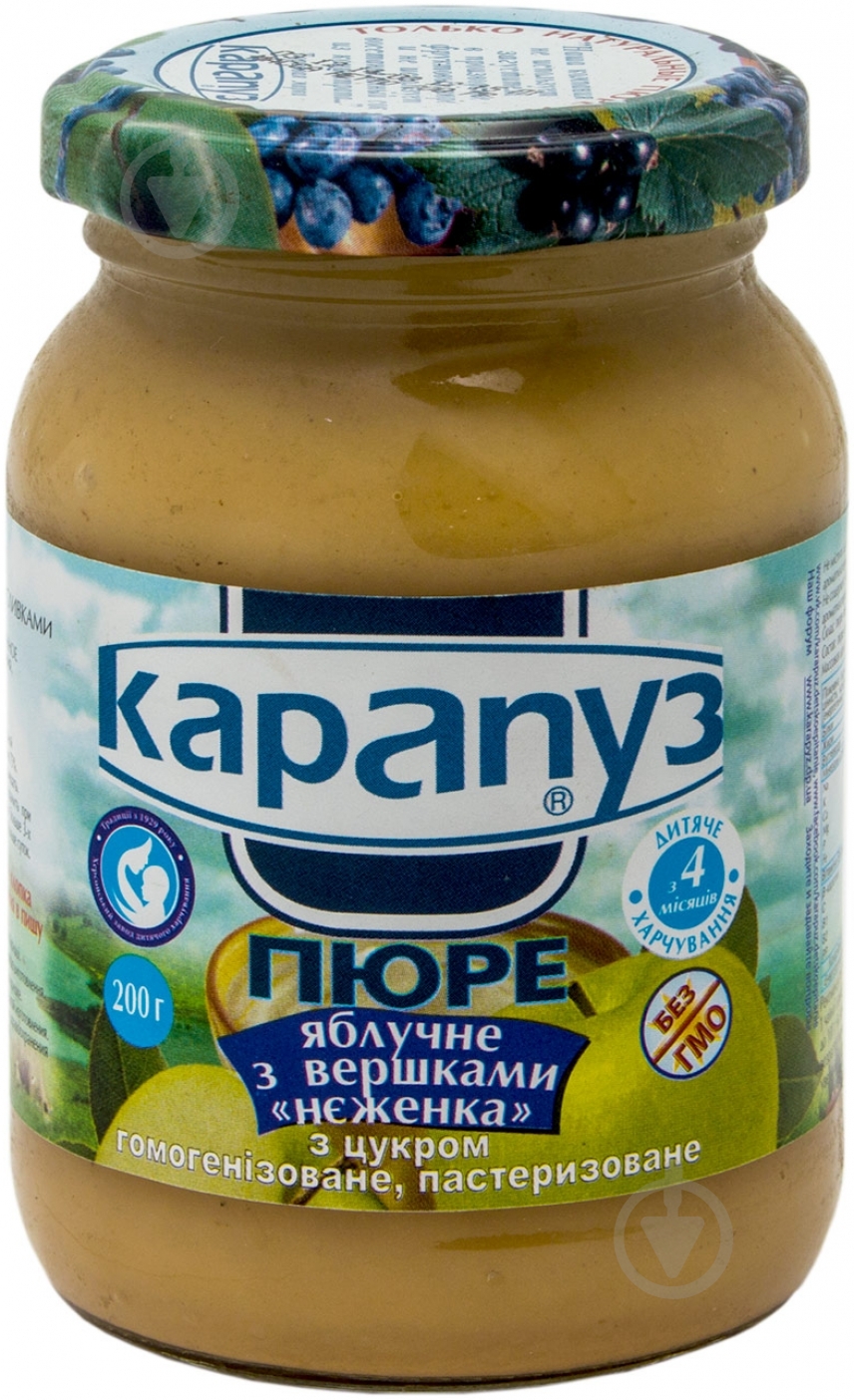 Пюре Карапуз Яблоко со сливками 200 г 4820012000128 - фото 1 Пюре Карапуз Яблоко со сливками 200 г 4820012000128 - фото 1
