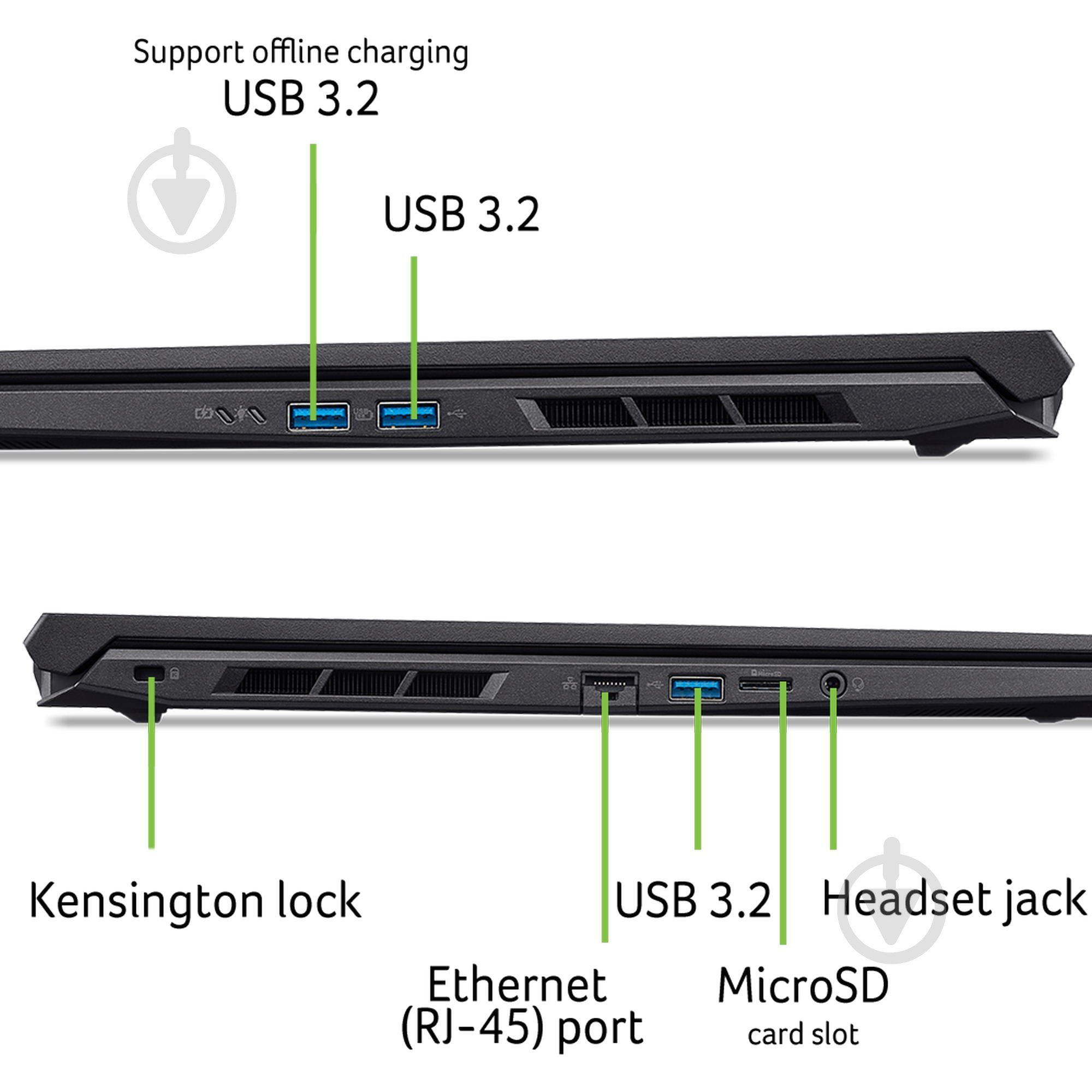 Ноутбук Acer Nitro V 16 ANV16-72-706A 16" (NH.QUSEU.006) obsidian black - фото 2 Ноутбук Acer Nitro V 16 ANV16-72-706A 16" (NH.QUSEU.006) obsidian black - фото 2