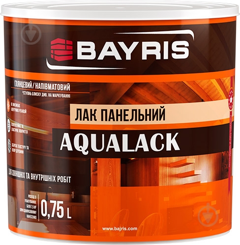 Лак панельный Aqualack Bayris полумат 0,75 л - фото 1 Лак панельный Aqualack Bayris полумат 0,75 л - фото 1