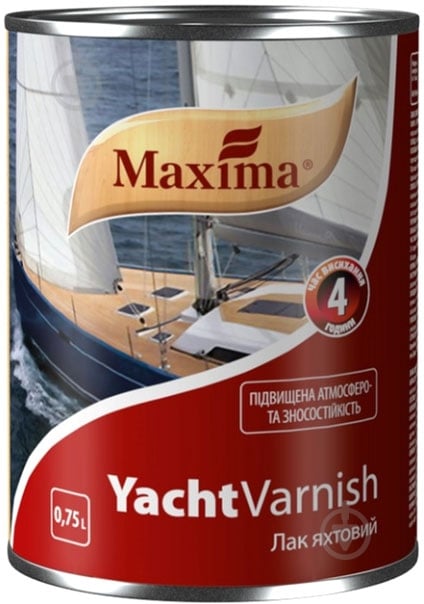 Лак високоякісний яхтвовий Maxima глянець безбарвний 0,75 л - фото 1