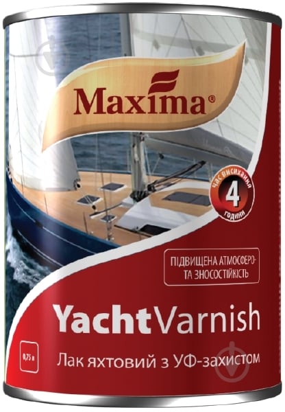 Лак высококачественный яхтный Maxima полумат бесцветный 0,75 л - фото 1