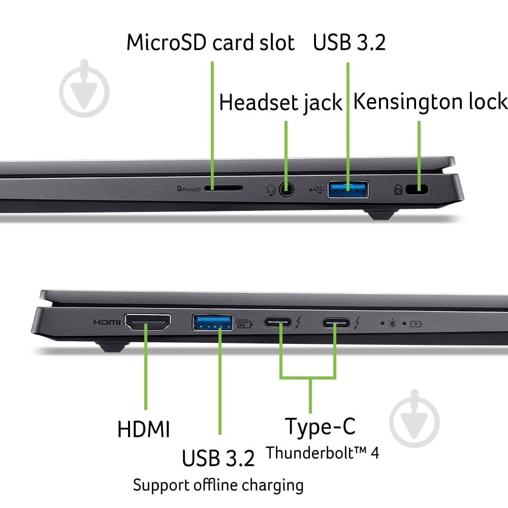 Ноутбук Acer Swift X 14 SFX14-73G-761L 14,5" (NX.J83EU.003) titanium gray - фото 2
