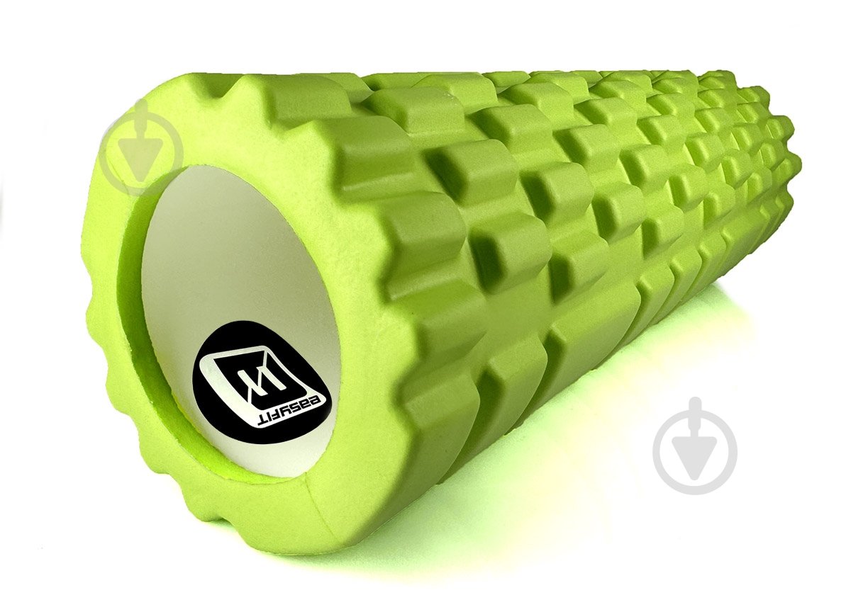 Ролик массажный EasyFit Grid Roller Mini салатовый 30 см - фото 1