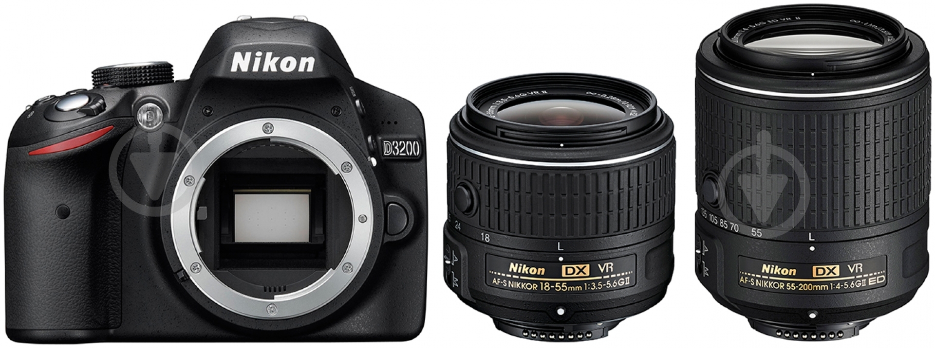 ᐉ Фотоапарат Nikon D3200 Kit 18-55 VR II + 55-200 VR black
