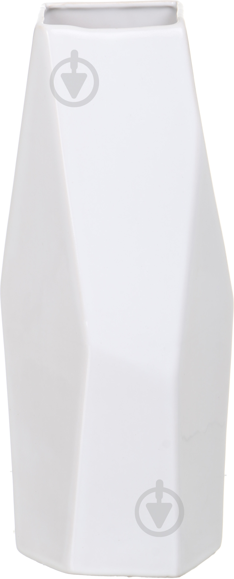 Ваза керамическая Eterna Полигональ 2503-34 15х14х34 см 34 см белая - фото 1