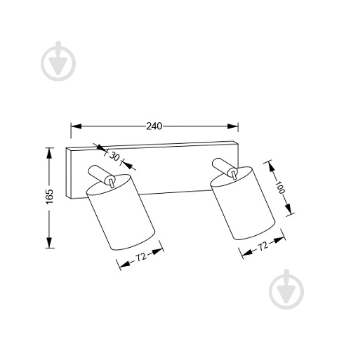 Спот Iterna Arendal Duo 2xGU10 ясень светлый LW094 - фото 15