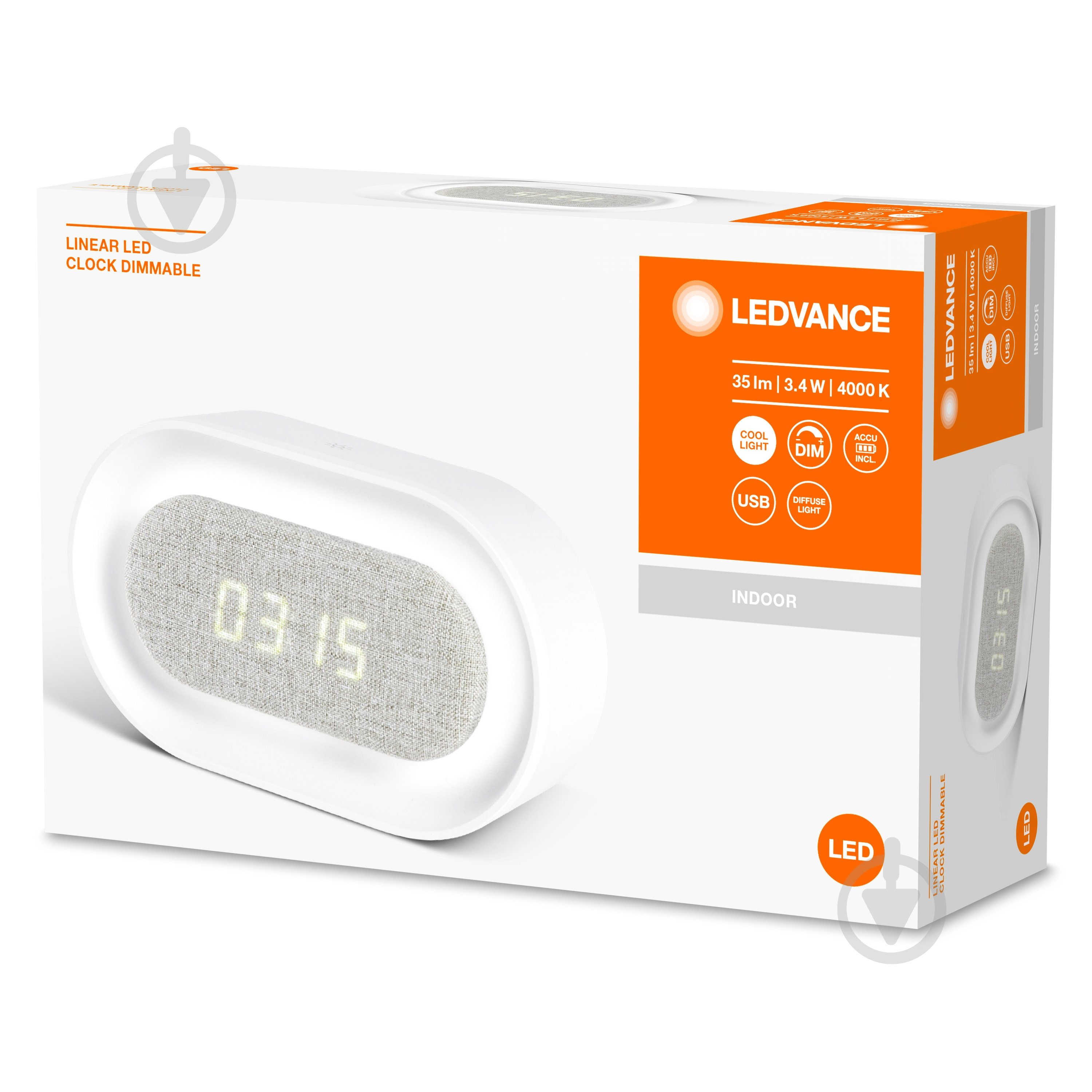 Ночник-часы Ledvance аккумуляторный Linear Led Clock 3,4 Вт - фото 2 Ночник-часы Ledvance аккумуляторный Linear Led Clock 3,4 Вт - фото 2