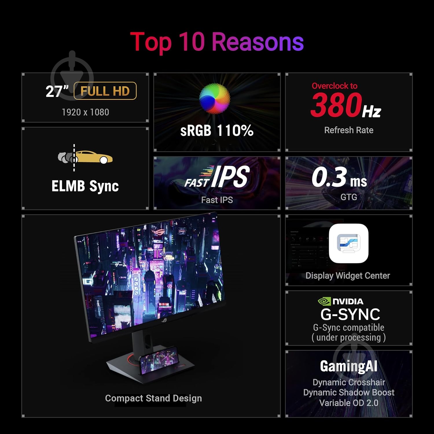 Монітор Asus ROG Strix XG279CNS 27" (90LM0AW0-B01371) - фото 3