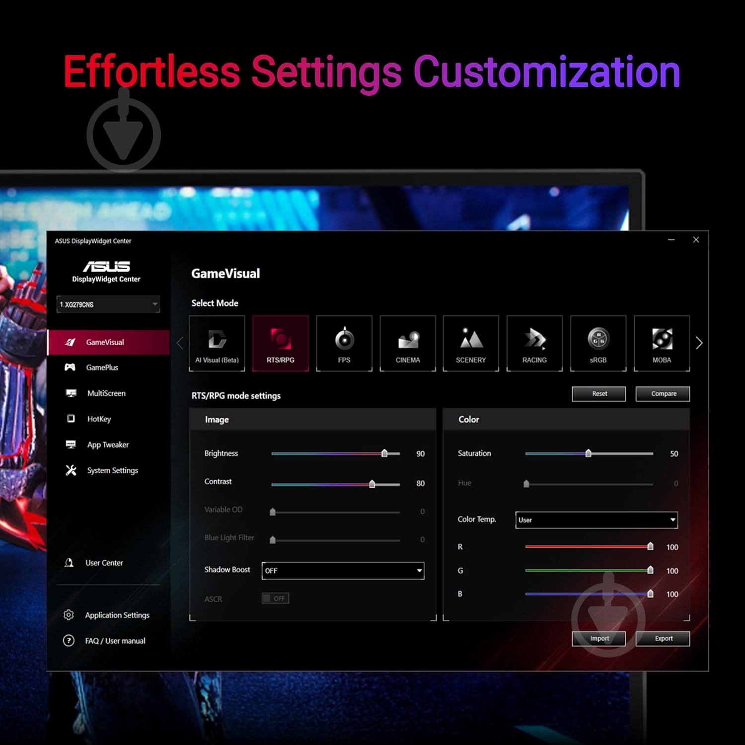 Монітор Asus ROG Strix XG279CNS 27" (90LM0AW0-B01371) - фото 7