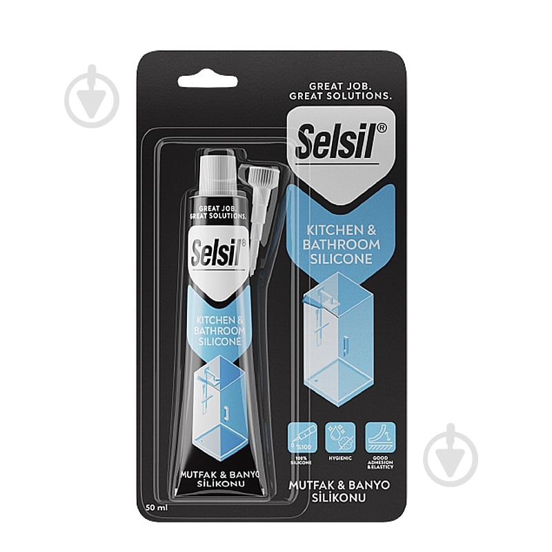 Герметик силіконовий Selsil для кухні та ванної кімнати прозорий 50 мл - фото 1