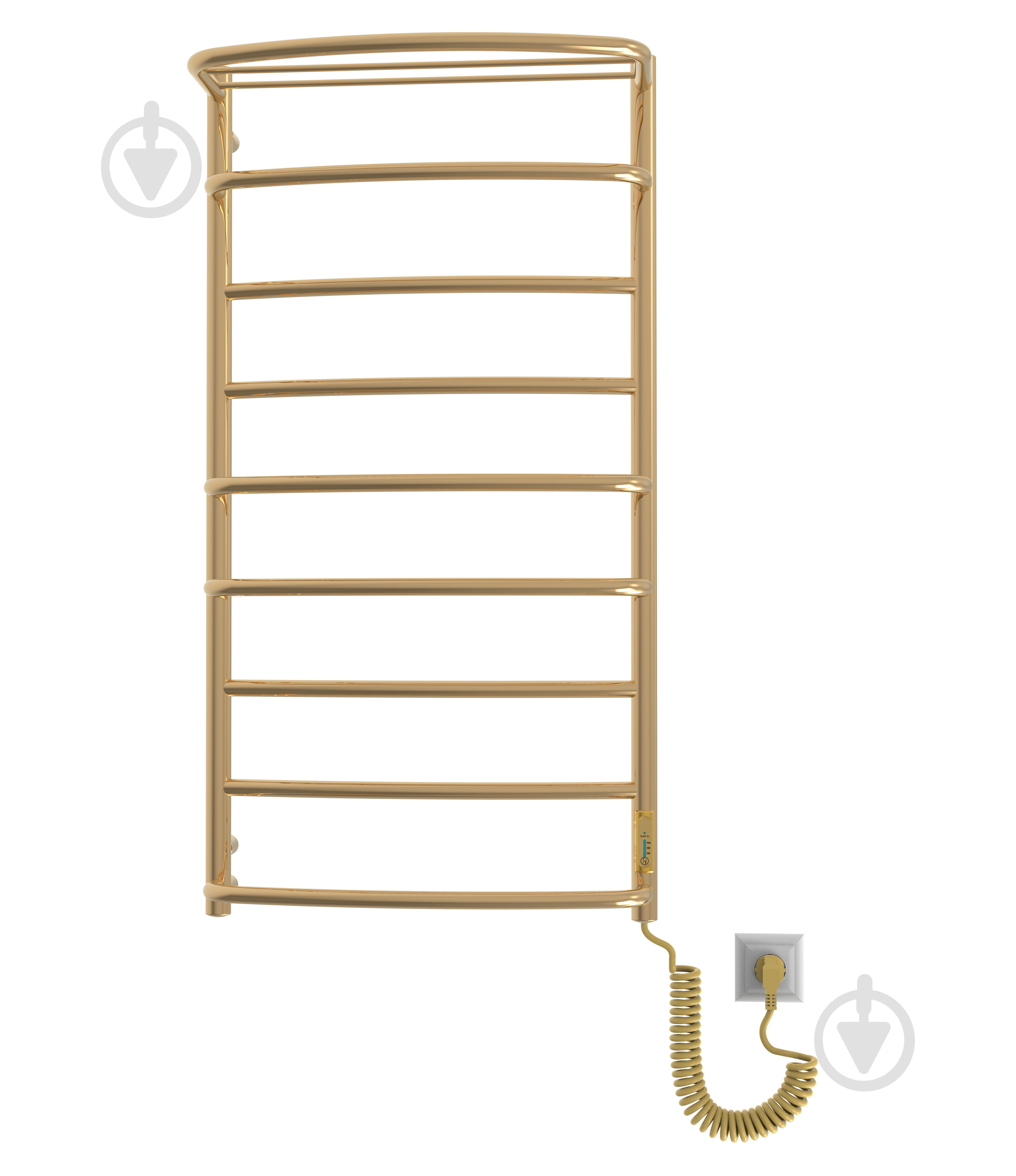 Полотенцесушитель электрический Elna Каскад с полкой 9 (1010*530*290) полированное золото с диммером t - фото 2