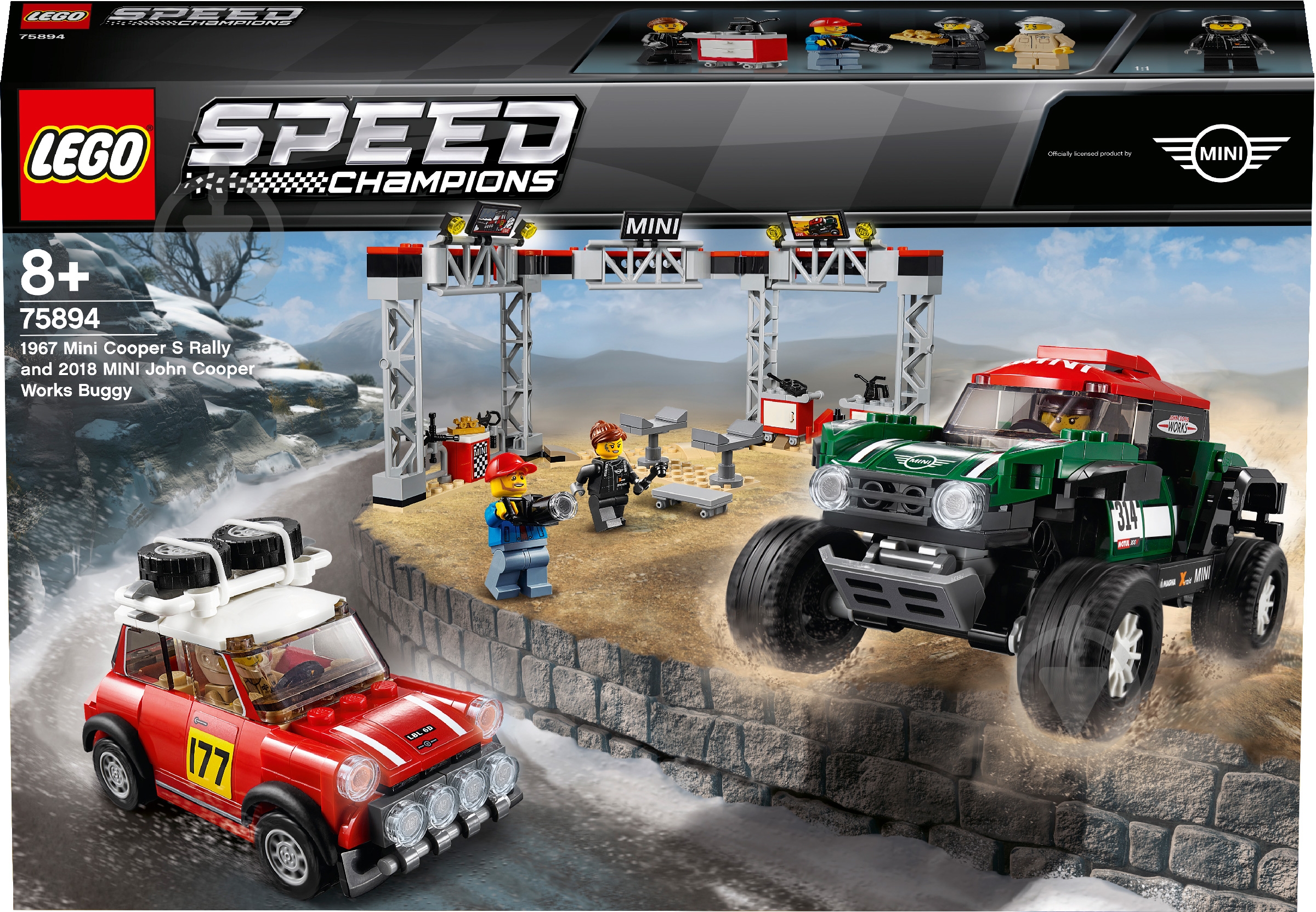 Конструктор LEGO Speed Champions Автомобілі 1967 Mini Cooper S Rally та 2018 MINI John Cooper Works Buggy 75894 - фото 31 Конструктор LEGO Speed Champions Автомобілі 1967 Mini Cooper S Rally та 2018 MINI John Cooper Works Buggy 75894 - фото 31