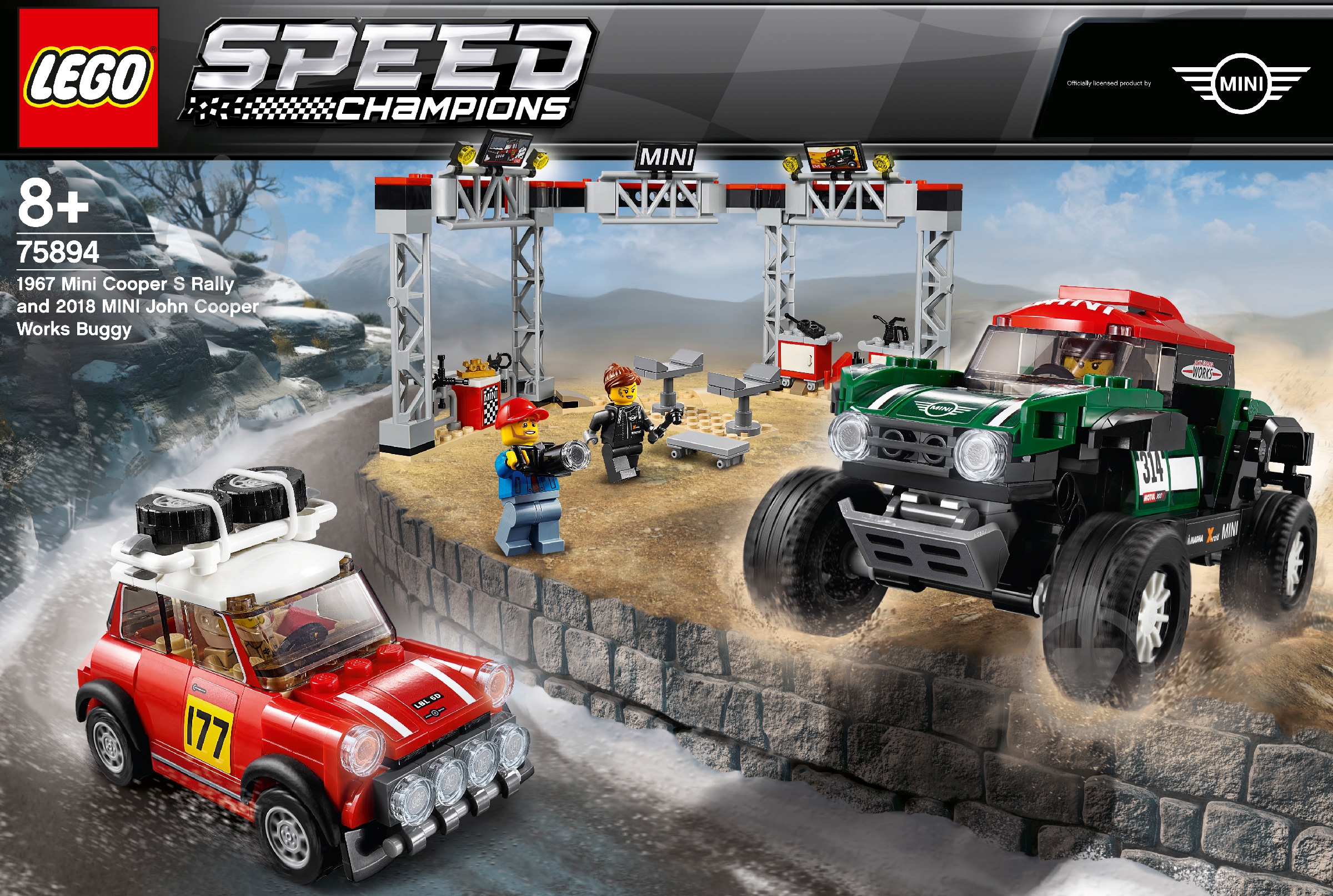 Конструктор LEGO Speed Champions Автомобілі 1967 Mini Cooper S Rally та 2018 MINI John Cooper Works Buggy 75894 - фото 33 Конструктор LEGO Speed Champions Автомобілі 1967 Mini Cooper S Rally та 2018 MINI John Cooper Works Buggy 75894 - фото 33