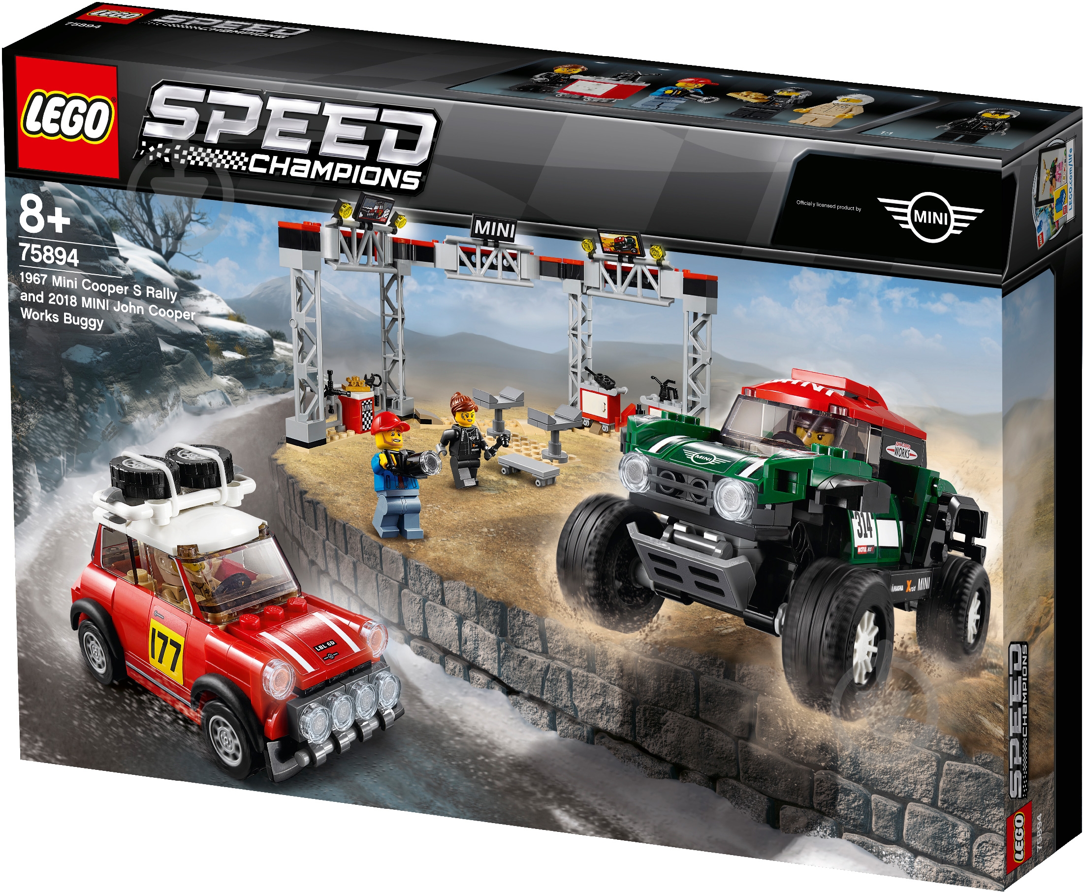 Конструктор LEGO Speed Champions Автомобілі 1967 Mini Cooper S Rally та 2018 MINI John Cooper Works Buggy 75894 - фото 32 Конструктор LEGO Speed Champions Автомобілі 1967 Mini Cooper S Rally та 2018 MINI John Cooper Works Buggy 75894 - фото 32