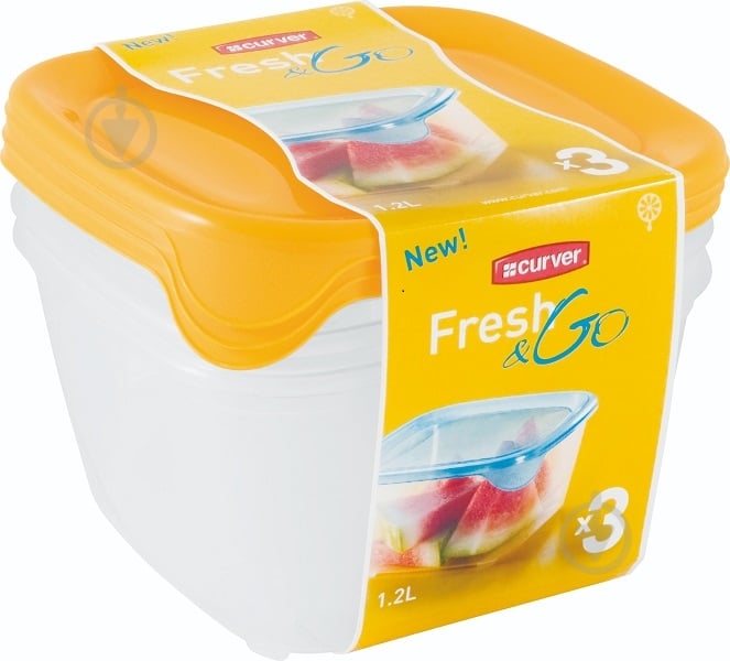 Набір контейнерів Curver Fresh & Go 1,2 л жовтий - фото 1