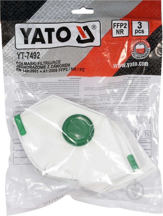 Респиратор YATO 3 шт. YT-7492 - фото 2
