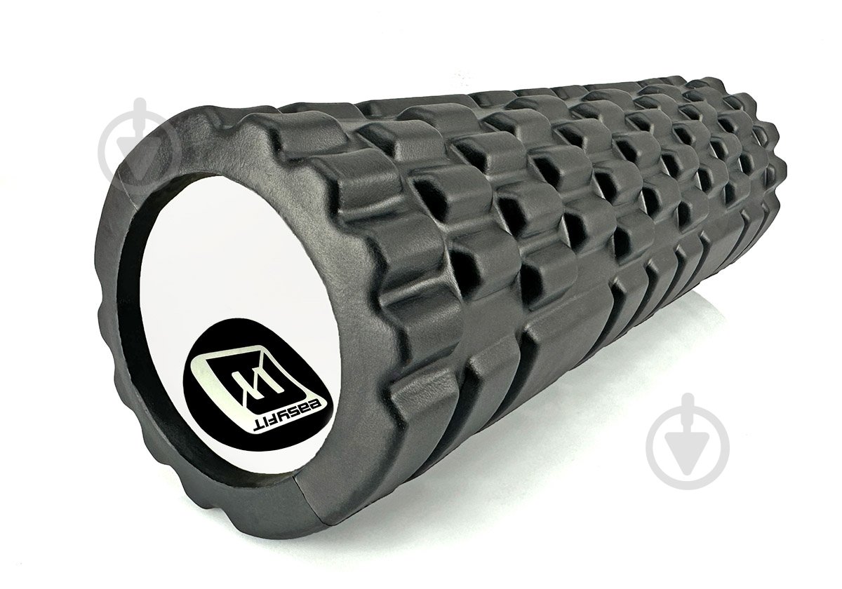Ролик массажный EasyFit Grid Roller Mini черный 30 см - фото 1
