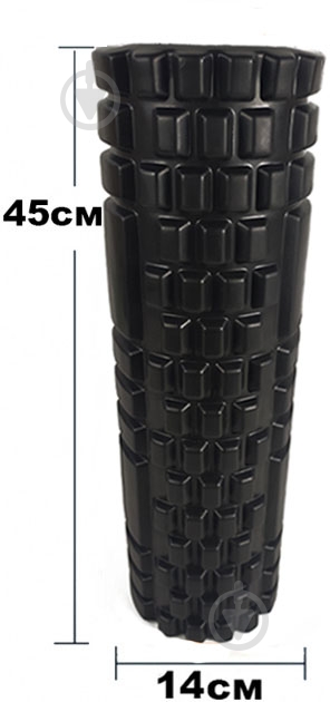 Ролик масажний EasyFit Grid Roller v2.1 чорний 45 см - фото 2