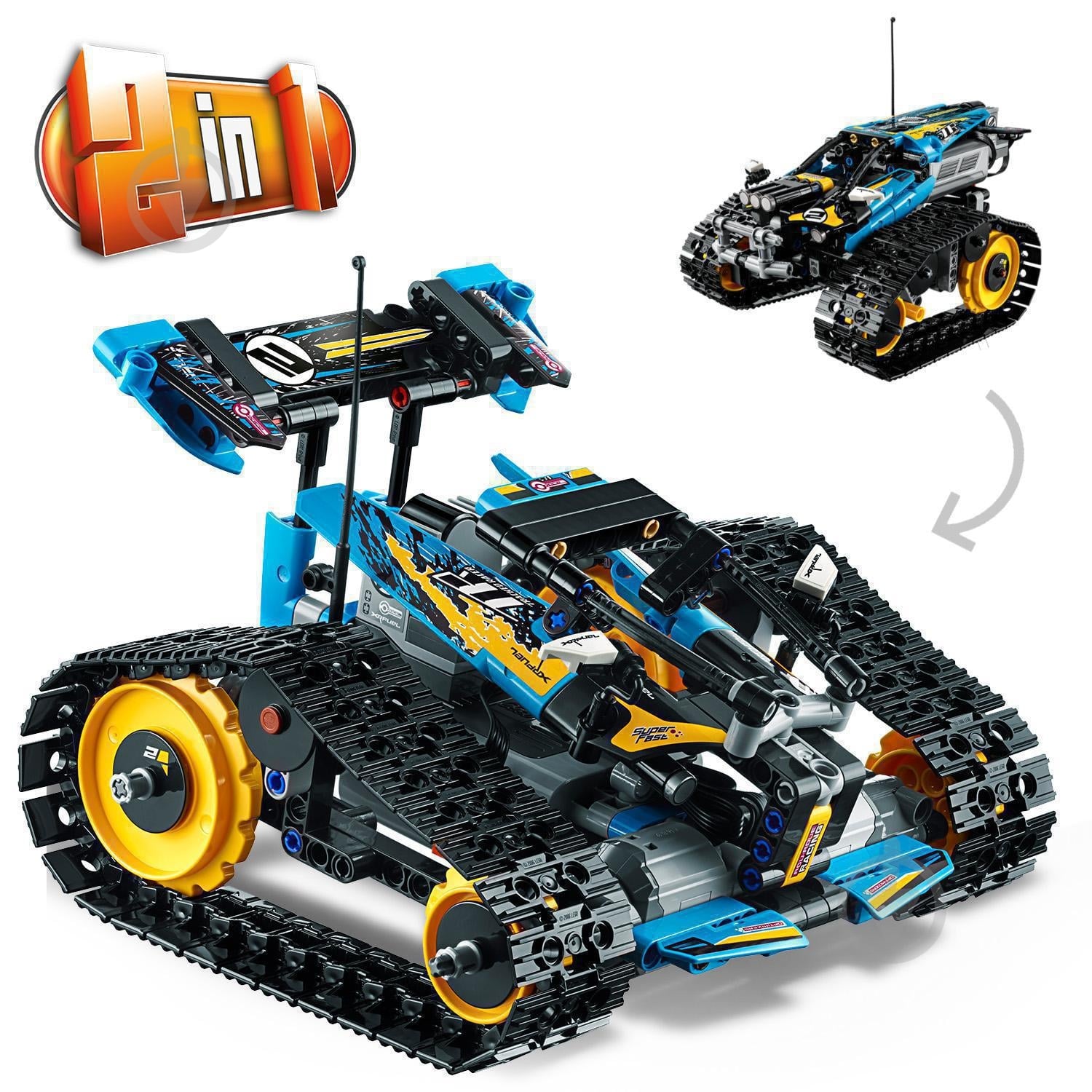 Конструктор LEGO Technic Каскадерский гоночный автомобиль на радиоуправлении 42095 - фото 9