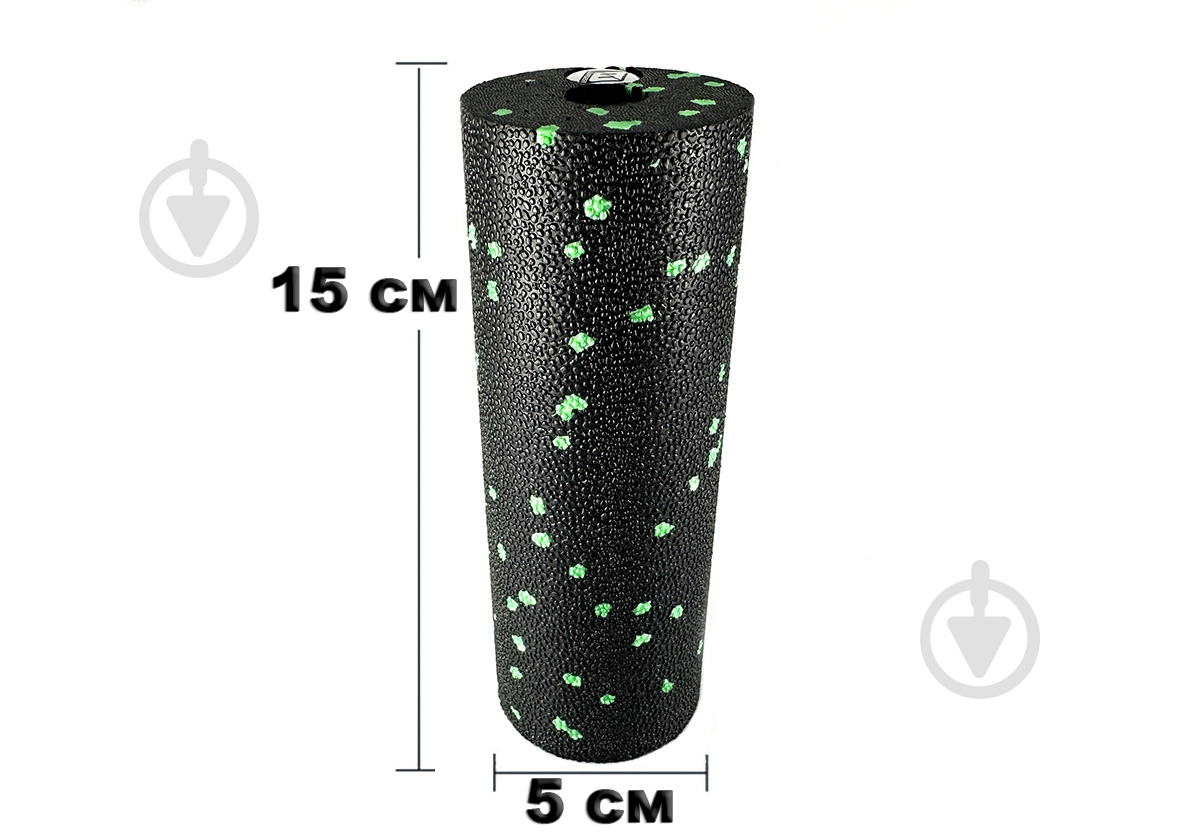 Ролик массажный EasyFit EPP черный-зеленый 15х5 см - фото 3 Ролик массажный EasyFit EPP черный-зеленый 15х5 см - фото 3