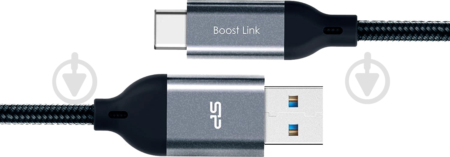 Кабель Silicon Power USB Type-A – USB Type-C 1 м черный (LK30 Black/Nylon) - фото 3