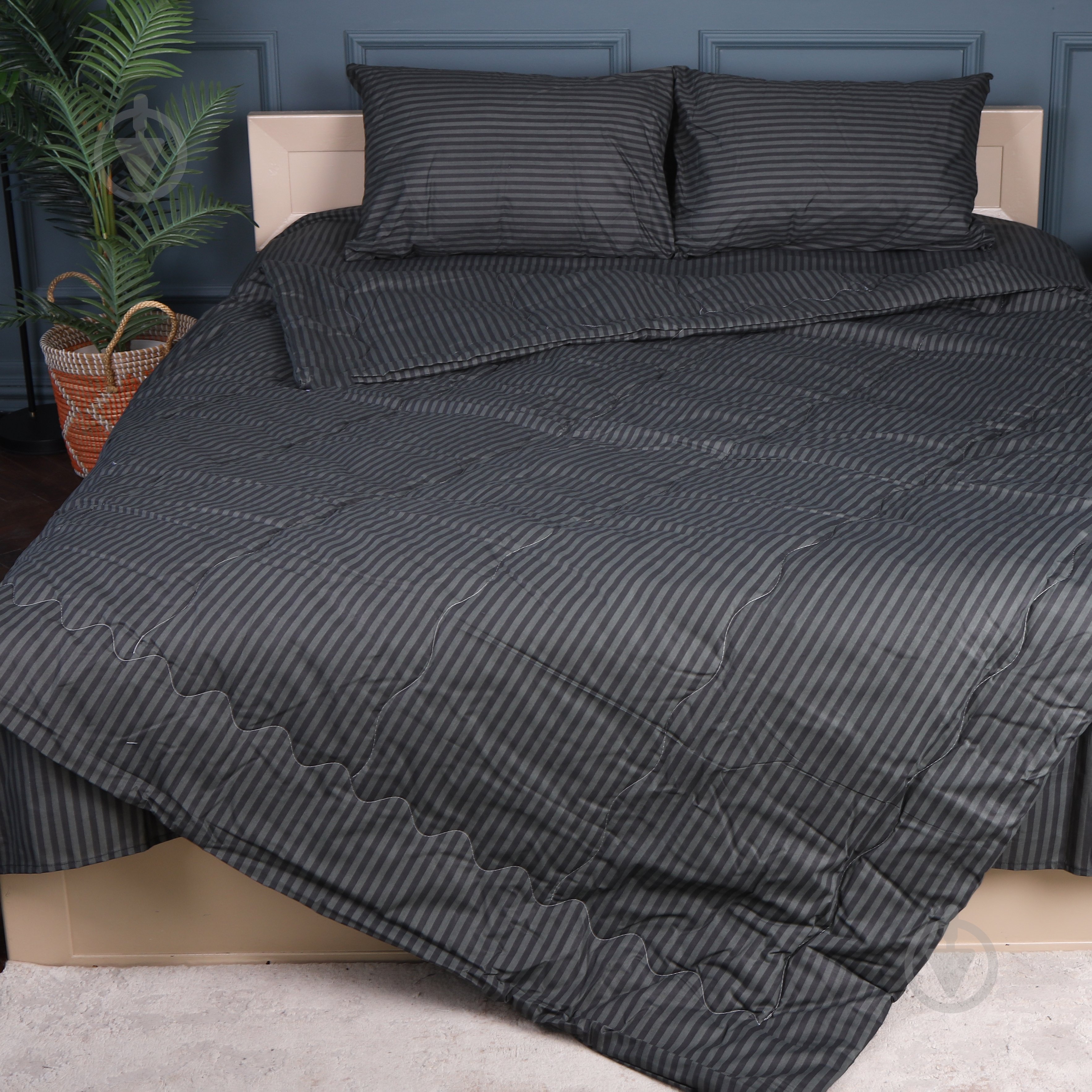 Набор №2931 Сolor Fun Line 17-0611 Stripe Black BamBoo лето (одеяло + 2 подушки + 2 наволочки + простынь) 172x205 см MirSon черный - фото 1 Набор №2931 Сolor Fun Line 17-0611 Stripe Black BamBoo лето (одеяло + 2 подушки + 2 наволочки + простынь) 172x205 см MirSon черный - фото 1