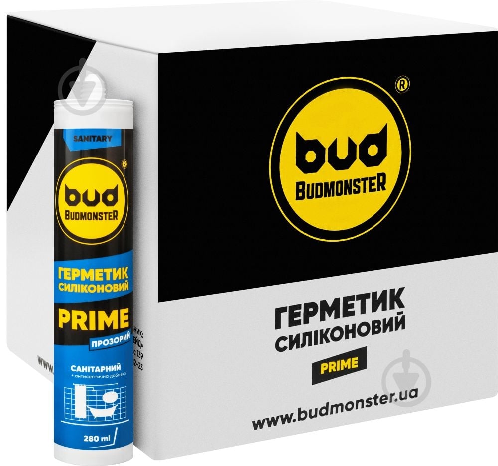 Герметик силиконовый Budmonster санитарный прозрачный 280 мл - фото 3 Герметик силиконовый Budmonster санитарный прозрачный 280 мл - фото 3