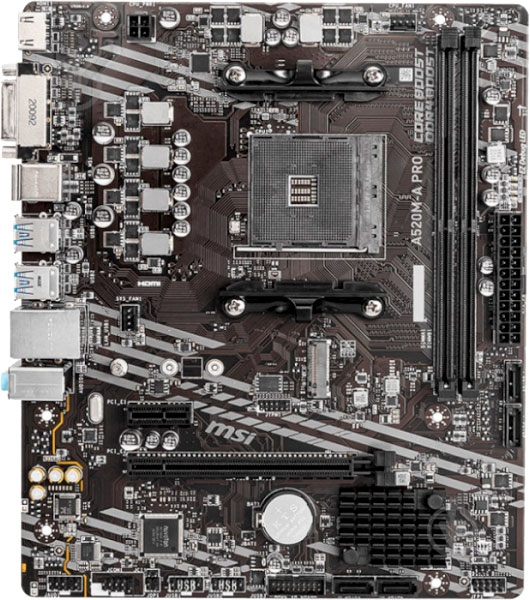 Материнська плата MSI A520M-A_PRO (Socket AM4, AMD A520, mirco ATX) - фото 1 Материнська плата MSI A520M-A_PRO (Socket AM4, AMD A520, mirco ATX) - фото 1
