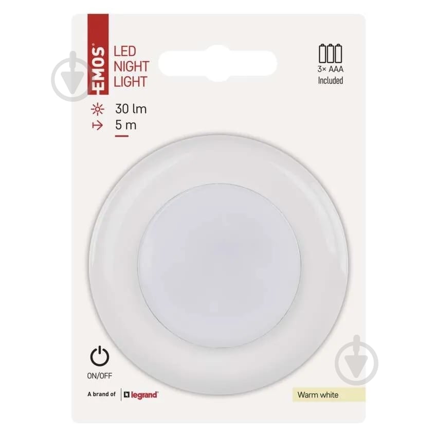 Нічник світлодіодний Emos 30Lm білий P4722 - фото 2 Нічник світлодіодний Emos 30Lm білий P4722 - фото 2