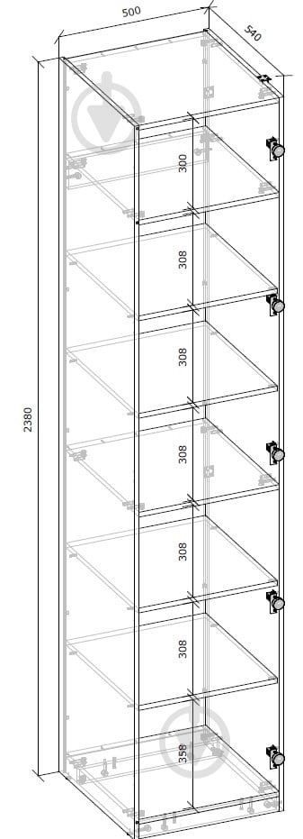 Шафа гардеробна Грейд V9 Флекс 2380х1500х540 мм дуб артізан / кашемір - фото 3