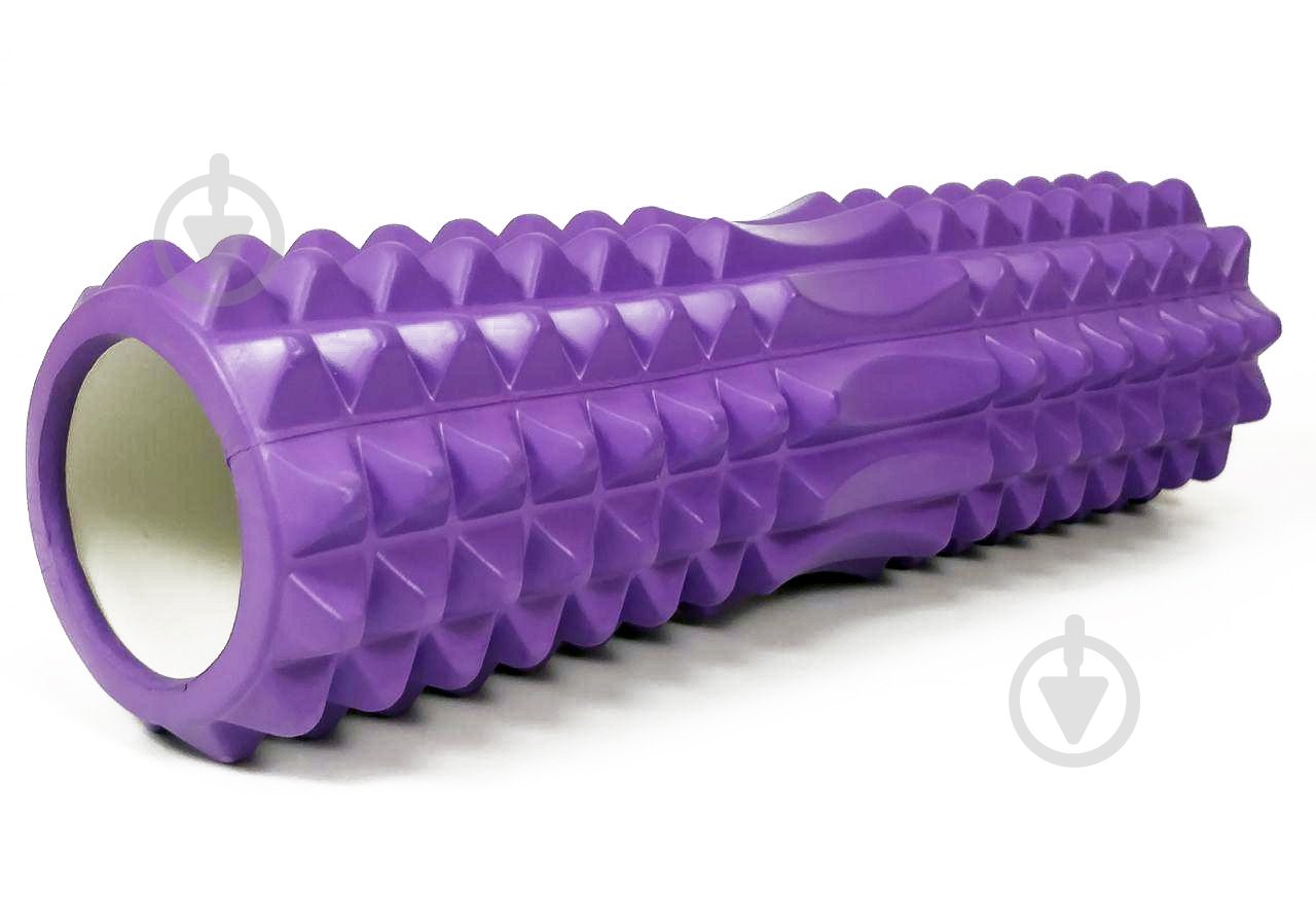 Ролик массажный EasyFit Grid Roller v2.2 фиолетовый 45 см - фото 1