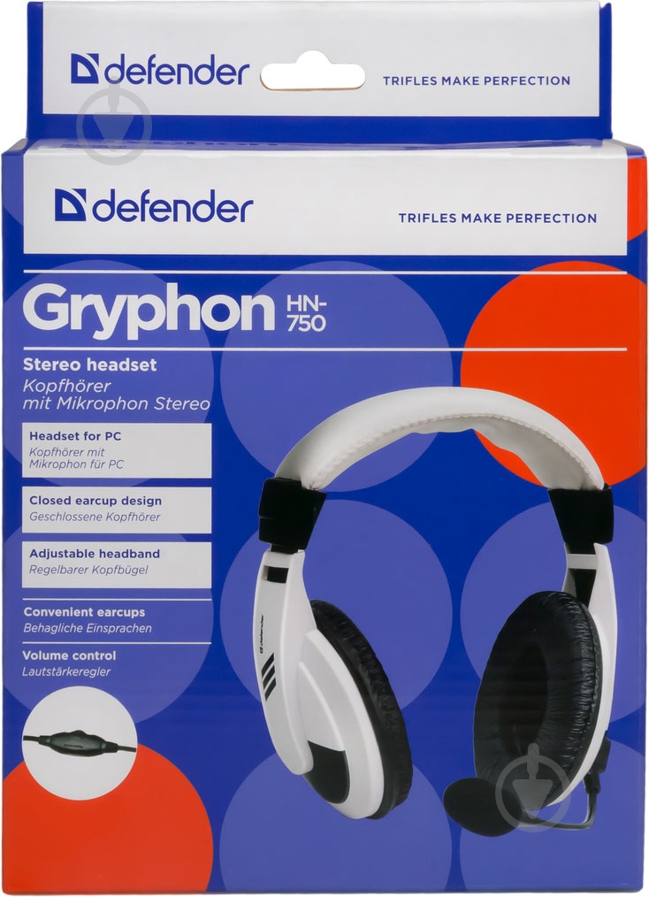 Гарнитура Defender Gryphon HN-750 white 63747 - фото 4
