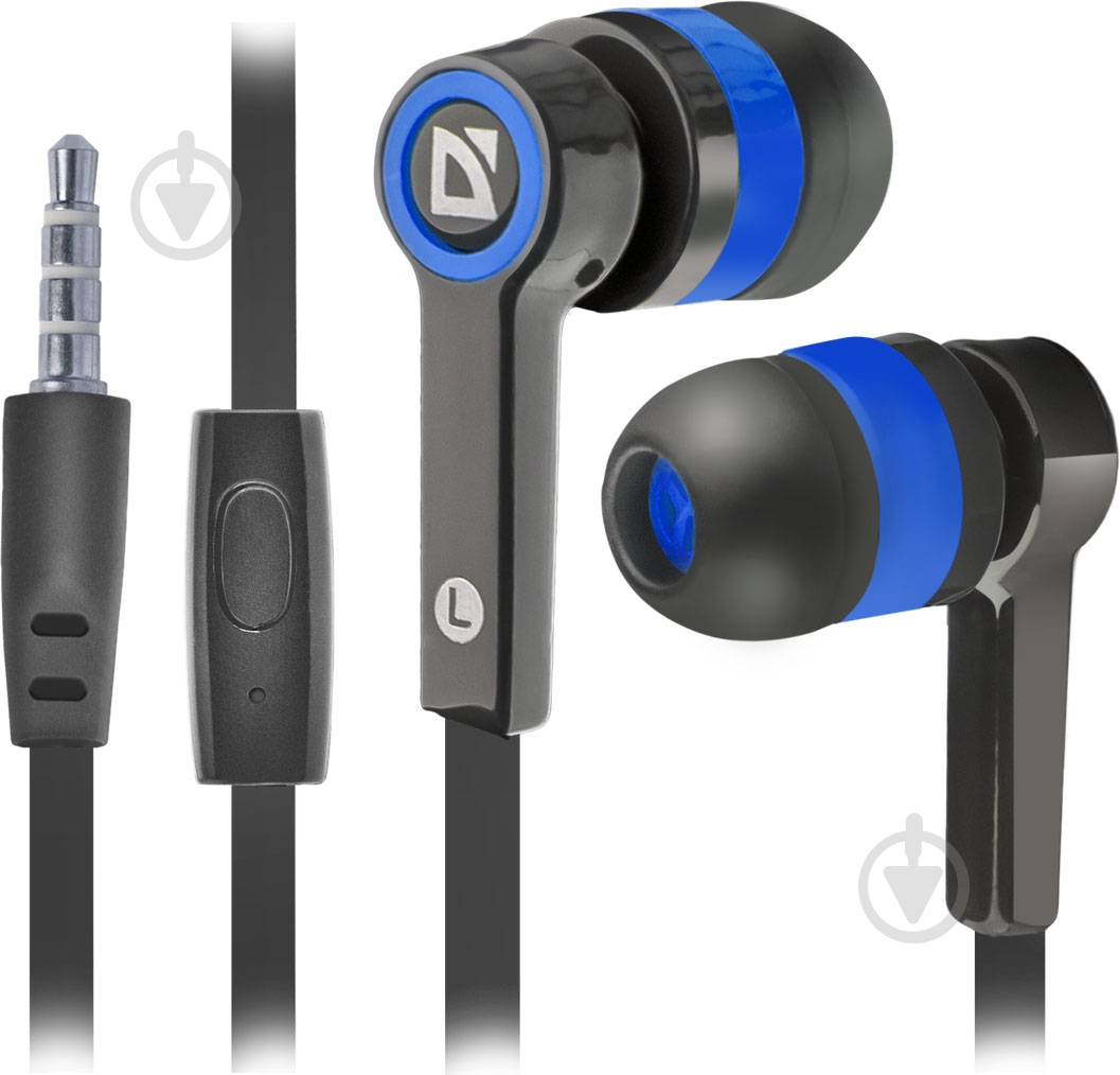 Наушники Defender Pulse 420 black/blue 63423 - фото 1