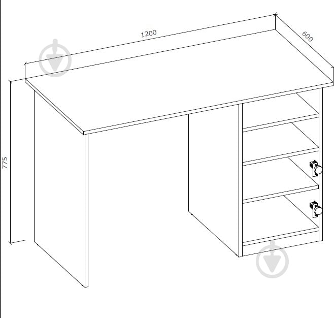 Стол письменный Грейд V3 775х1200х600 мм дуб артизан/графит/дуб артизан - фото 2 Стол письменный Грейд V3 775х1200х600 мм дуб артизан/графит/дуб артизан - фото 2