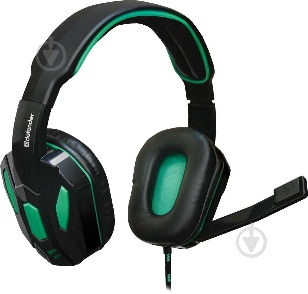 Гарнитура Defender Warhead G-275 black/green 64122 - фото 1