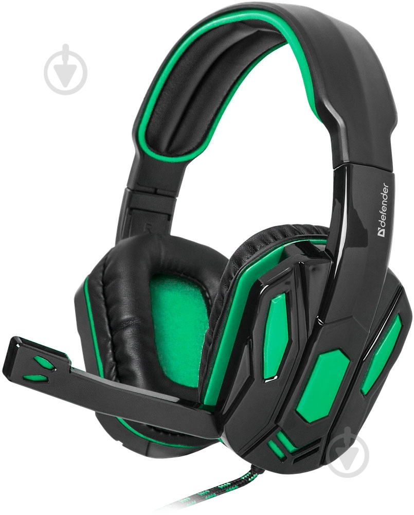 Гарнитура Defender Warhead G-275 black/green 64122 - фото 2