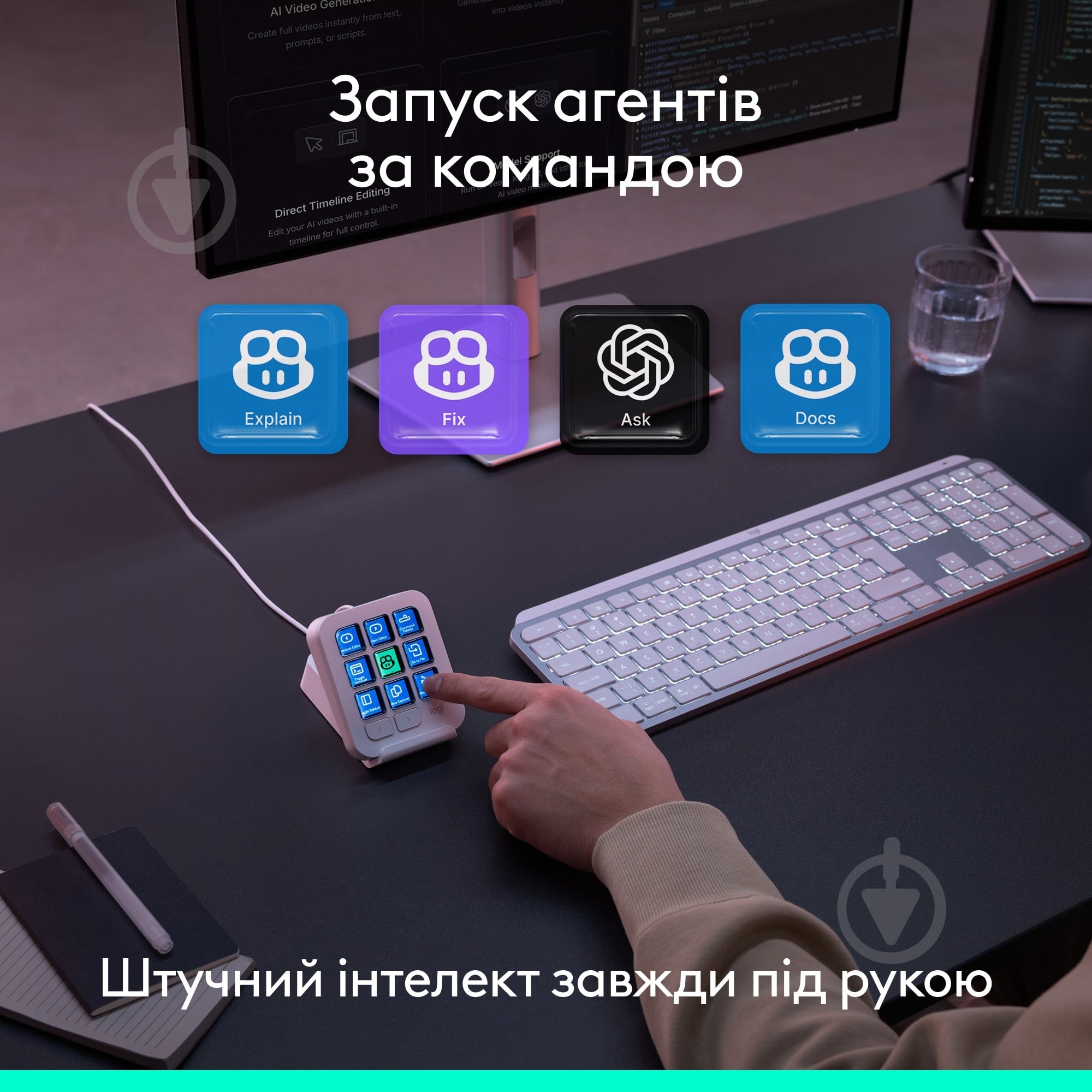 Ігрова консоль Logitech MX Keypad USB Pale Grey (L920-013892) - фото 4 Ігрова консоль Logitech MX Keypad USB Pale Grey (L920-013892) - фото 4