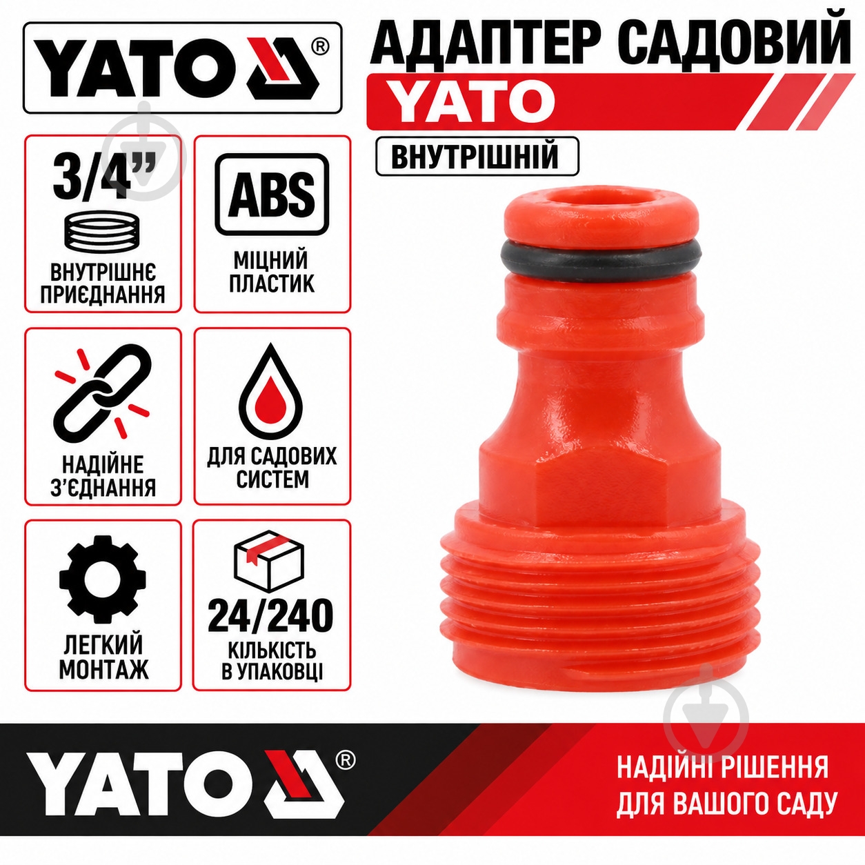 Адаптер внутренний YATO 3/4" YT-8975 - фото 3