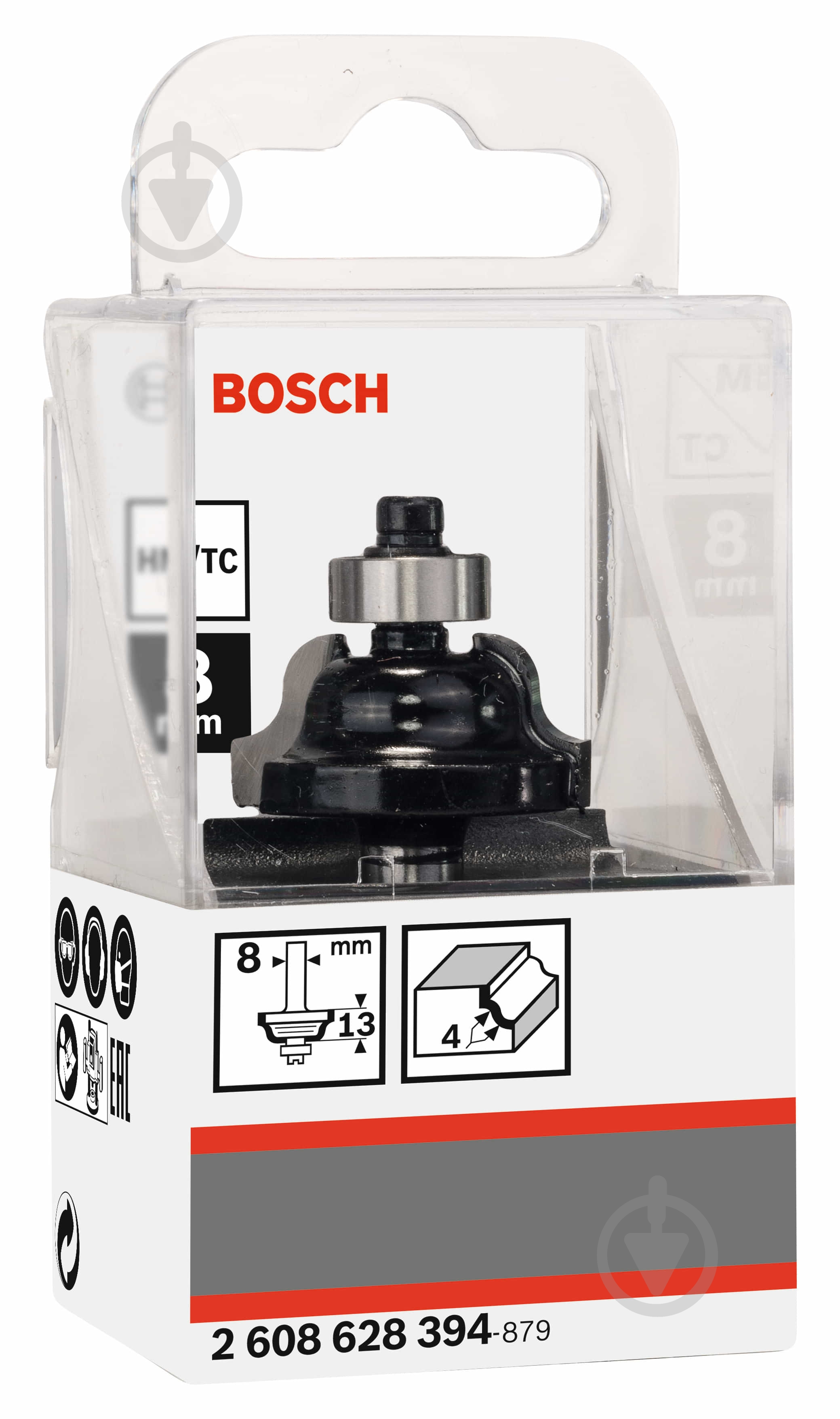 Фреза профильная Bosch B Std S8 / R4 / B8 / L12,4 2608628394 - фото 2