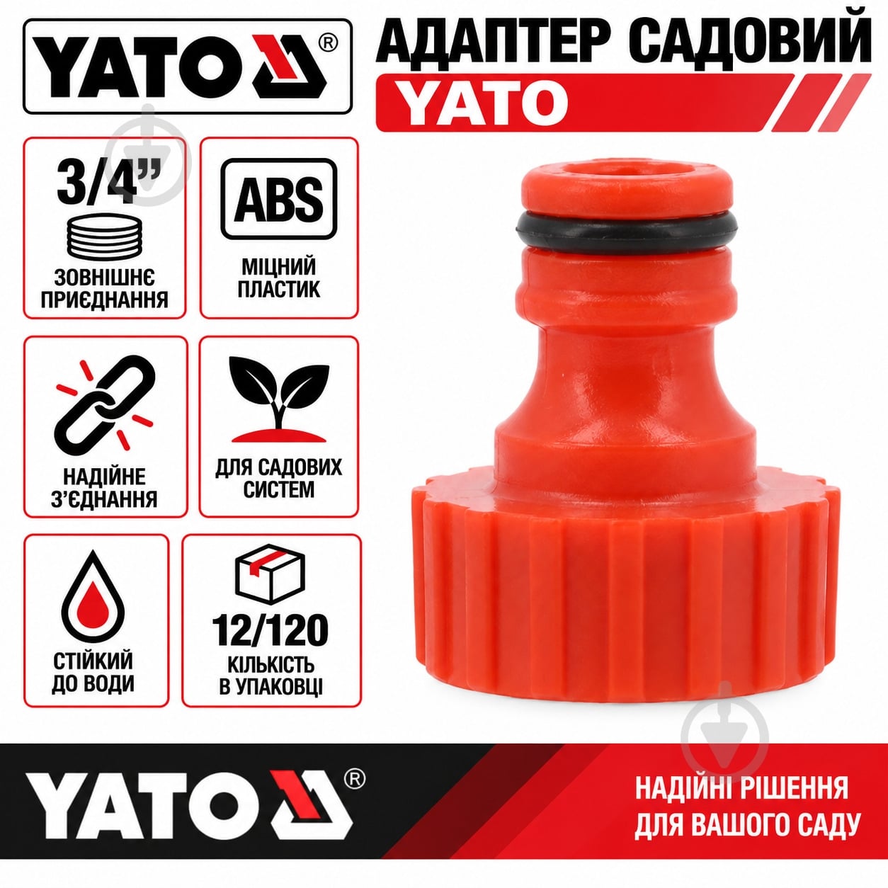 Адаптер внешний YATO 3/4" YT-8971 - фото 3