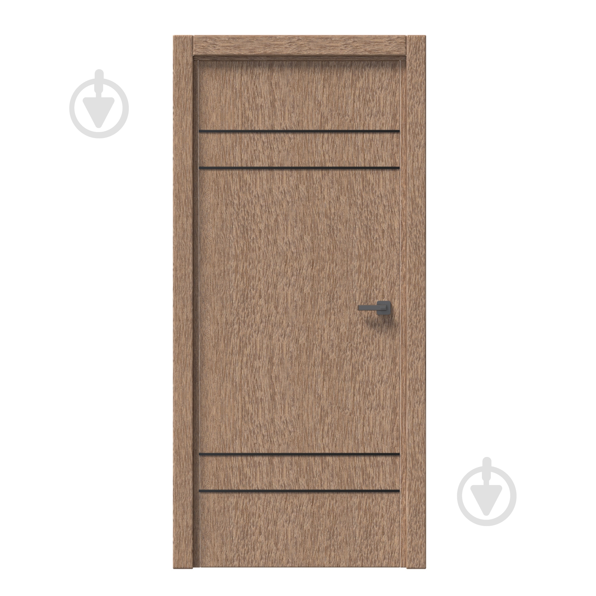 Дверное полотно IN WOOD ET-03 ПГ с черным молдингом и кромкой 700 мм рустик золотой - фото 1