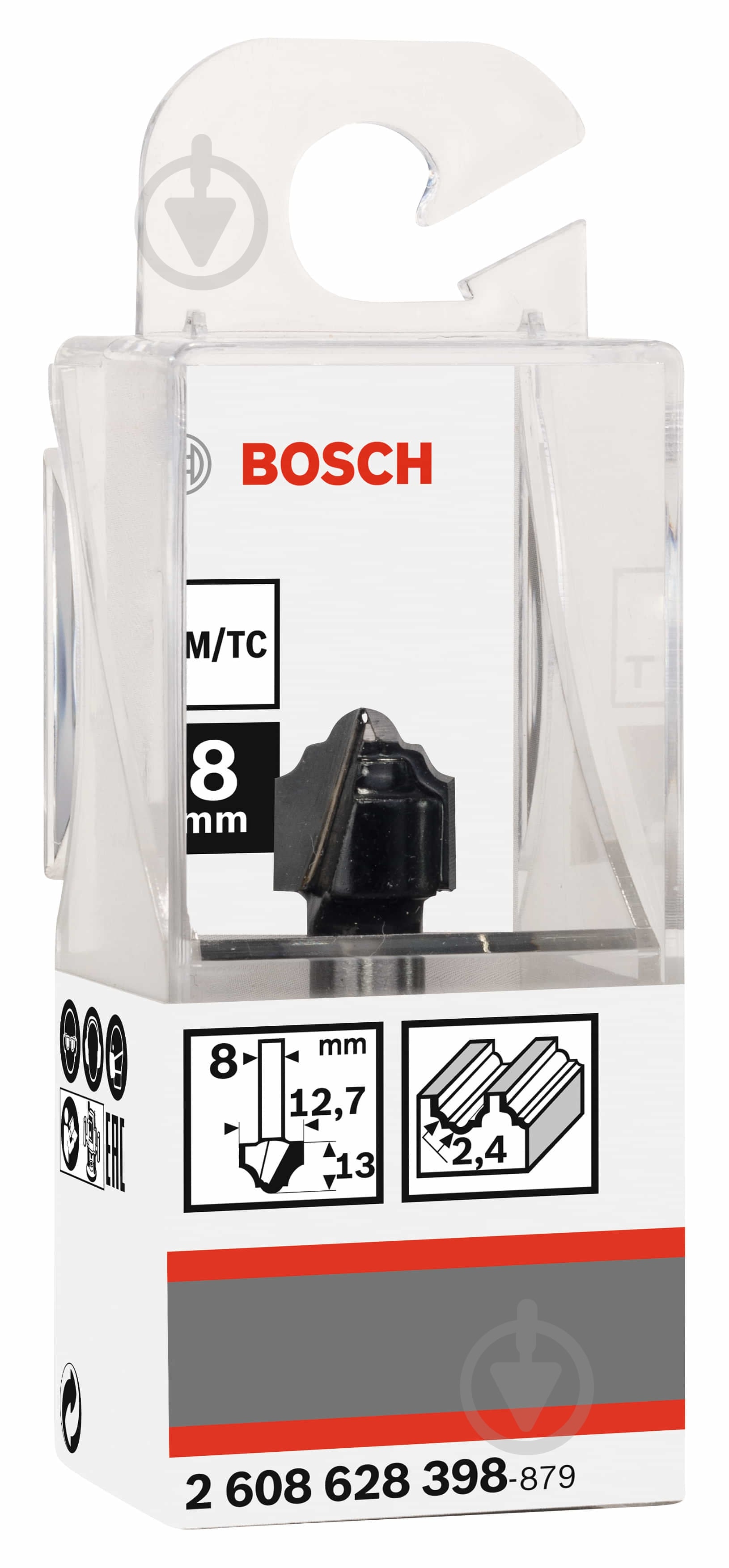 Фреза профильная Bosch H Std S8 / R2,4 / D12,7 / L12,4 2608628398 - фото 2