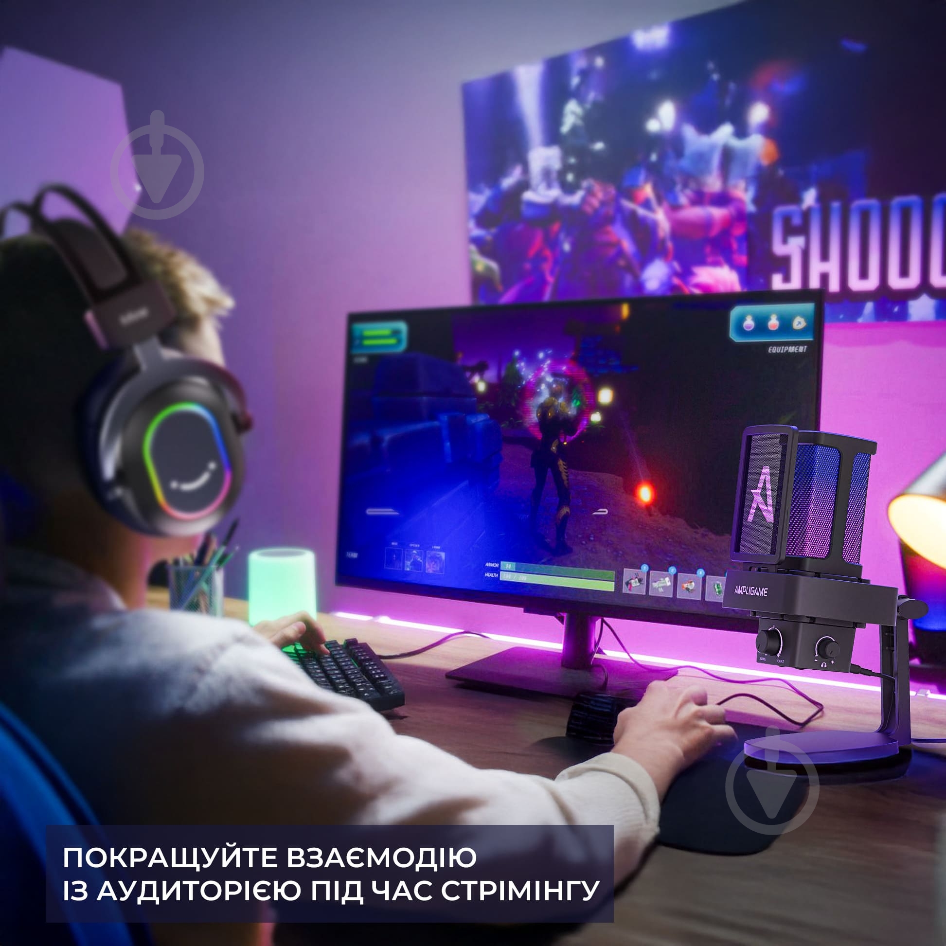 Мікрофон FIFINE Мікрофон конденсаторний Fifine Ampligame Q8PROW USB White (Q8PRO) - фото 13